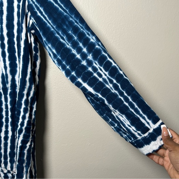 Soft Surroundings Women Top Large Blue Geometric Art‎ Tunic Lagenlook Popoer - Picture 3 of 10